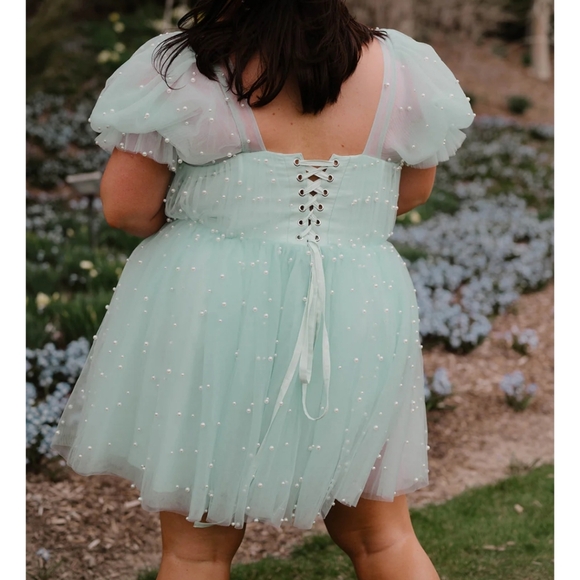 Ava Gowns Pearl Mini Dress (NWT) - Picture 3 of 11